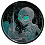 1 Unze Silber Ghana Alien 2021 PP Glow-in-the-Dark Color...