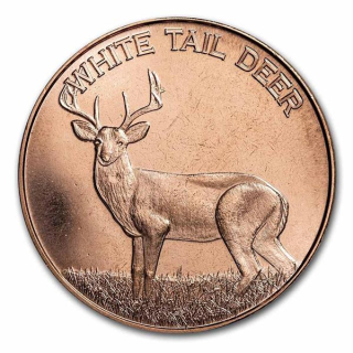 1 Unze Copper  Round White Tail Deer 999,99 AVDP