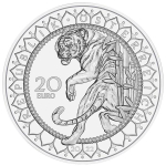 Österreich 20 Euro Augen der Kontinente (3.)  - Asien - Stärke des Tigers Silber 2022 Proof