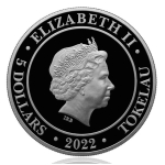 1 Unze Silber Tokelau 5 Dollars 2022 Göttin Europa - Goddess Europa BU