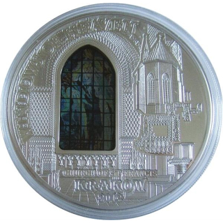 50g Silber Cook Island 2012 Proof - St. Francis Windows of Heaven Krakau Franziskanerkirche - 10$