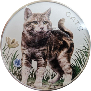 1 Unze Silber Fiji Cats (1. Ausgabe) 2022 in Farbe