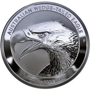 AURINUM*TOP*ANGEBOT** 1 oz Australian 2022 BU - Keilschwanzadler / Wedge Tailed Eagle - silber 1 $ Perth Mint Serie