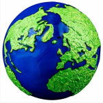 3 Unzen Silber Barbados 2022 - BLUE MARBLE Spherical Coin - Green Planet Earth 2022