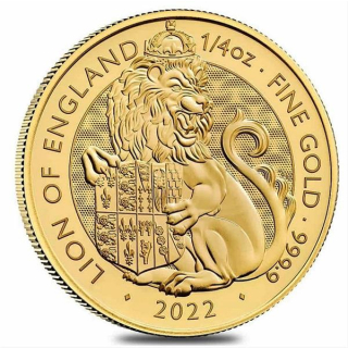 1/4 Unze Gold Tudors Beast The Lion England 2022 BU