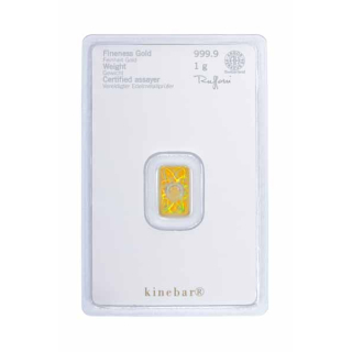 1 g Goldbarren Kinebar (geprägt) 999,99 im Blister