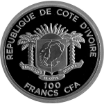 Elfenbeinküste 100 Francs Papst Johannes Paul II....