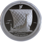 2 oz Isle of Man 2022 Proof - NOBLE Wikigerschiff Viking Ship - Piedfort Ultra High Relief Silber 1 Noble