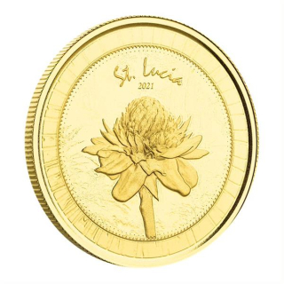 1 Unze Gold St. Lucia 2021 BU 10 Dollar, Botanischer Garten (4)  EC8 1