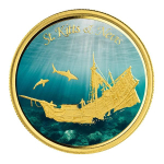 1 oz Gold St. Kitts & Nevis, 10 Dollar, versunkenes Schiff (4), 2021 EC8  1 Unze Gold, 1 oz Coloured