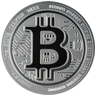 1 Unze Silber Niue Islands Bitcoin 2022 BU 2$ Erstausgabe - Letzte Münze !