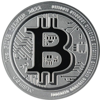 1 Unze Silber Niue Islands Bitcoin 2022 BU 2$ Erstausgabe