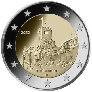 2 Euro Deutschland 2022 Thüringen Die Wartburg Mz. A (Berlin)