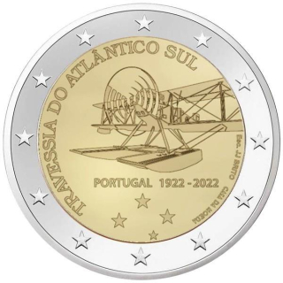 2 Euro Portugal 100 Jahre Überquerung des Südatlantiks 2022 bfr
