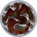 1 Unze Silber Phönix Phoenix - GOLDROT- Farbig...