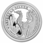 1 Unze Silber Barbados Seepferdchen Caribean Seahorse...
