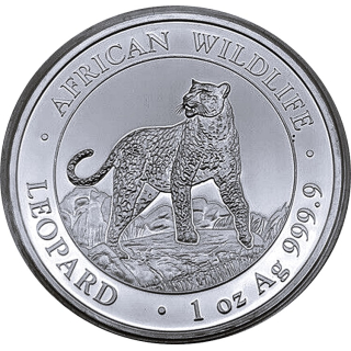 1 Unze Silber Somalia LEOPARD (5) African Wildlife 2022 BU Premium Anlagemünze