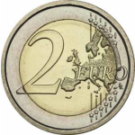 Lettland 2 Euro Kopf der Latvia - Trachtenmädchen...