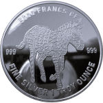 TOP-PREIS * 1 Unze Silber Tschad Mandala - ZEBRA - 2022...