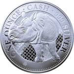 1 Unze Silber St. Helena - India Wildlife Cash - Rhino -...
