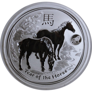 1 oz Australien 2014 BU - Jahr des Pferdes / Year of the Horse Privy LÖWE - Silber Lunar II Serie 1 AU$