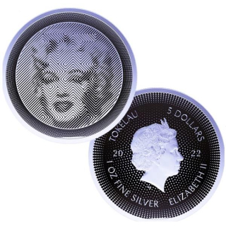 1 oz Tokelau 2022 - MARYLIN MONROE - ICONS IKONE - Silber Prooflike - Serie - 5NZ$