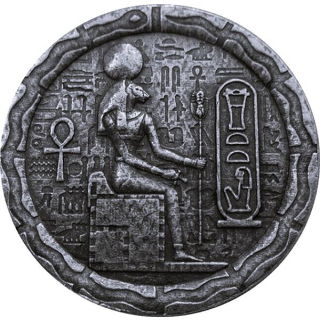 1/2 oz Silber Round - Ägyptische Katzengöttin Bastet - Tochter von Ra - Antique Finish