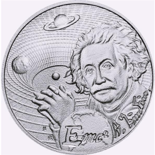 1 oz Silber Niue 2022 - Albert Einstein Das Genie - Icons of Inspiration - 2022 BU Satin Finish