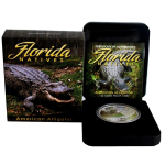 1 oz Tuvalu 2014 Proof - Florida Alligator - silber color...