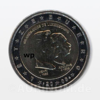 2 Euro Luxemburg 2005 100. Todestag Großherzog Adolphe