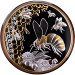 1 Unze Silber Niue 2022 Proof Gilded - Honigbiene - Honey...