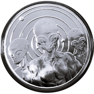 1  Unze Silber Round Prooflike - UFO - Ich Glaube an Aliens - Classic Design