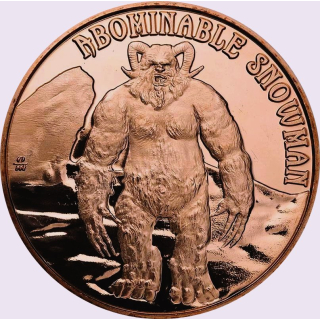 ab Lager** 1 Unze Copper Round - Hässlicher Schneemann  - Kryptische Kreaturen
