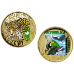 Italien 5 Euro 2022 Proof - JAGUAR - UV - Effekt / Nachtleuchtend - Bedrohte Tierarten Serie - Glow-in-the-Dark