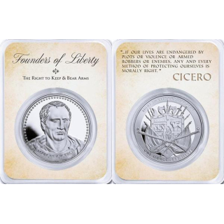 1 Unze Silber USA Round - Marcus Tullius Cicero - Gründer der Freiheit - USA - BU Coin Card - Ausgabe 2