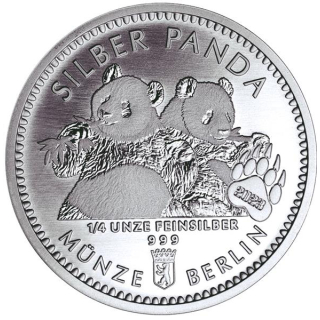 AURINUM*TOP*ANGEBOT** 1/4 Unze Silber - Panda Berlin - 2023 BU - Coin Card UNZENPREIS 35 € !