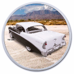 1 Unze Silber Round - Chevrolet Belair  - General Motors Muscle Cars - BU Color Coin Card