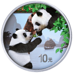 30 g Silber China 2023 - Panda mit Dschunke - Farbe Color...