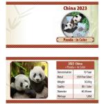 30 g Silber China 2023 - Panda mit Dschunke - Farbe Color...