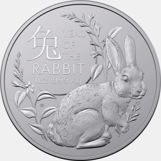 1 oz Australien 2023 - Lunar Hase - Jahr des Hasen - 2023 BU -  5 AUD - Royal Australian Mint