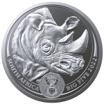 AURINUM-TOP-ANGEBOT** 1 oz Südafrika 2022 BU - Nashorn - Rhino - Big Five Serie II - Silber in Coin Card