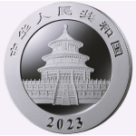 30 g Silber China 2023 Gilded BU - Panda - 10 Yuan