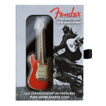 AURINUM*SUMMER*SALE** 1 oz Solomon Islands 2022 Fender Stratocaster - FIESTA RED - silber Guitar Shaped Coin 2 $ Farbig Color