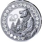 Österreich 20 Euro Silber 2022 Proof - Heilkraft des Bären - Augen der Kontinente (4.) - Swarovsky-Kristall