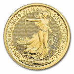 1/4 Unze Gold UK 2023 BU Britannia King Charles - England 2023 BU - Esrte Auflage mit King Charles