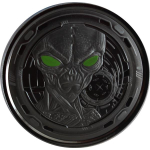 AURINUM*TOP*ANGEBOT* 1 oz Ghana 2022 - ALIEN STARGATE - BLACK RHODIUM COLOR PROOF - GLOW-in-the-DARK - 5 Cedis - Serie Alien Ausgabe 2!