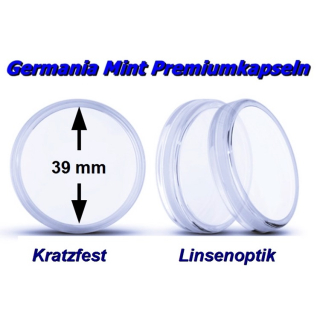 Unser Tip ! Wieder Da ! 39 mm Germania Mint Münzkapsel Premium Qualität Linsenoptik - 39 mm Innen - Original Germania Qualität