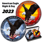 2 x 1 Unze Silber USA 2023 BU - American Eagle Tag &...