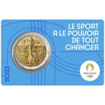 Frankreich 2 Euro 2023 BU Coin Card Blau - Olympische...
