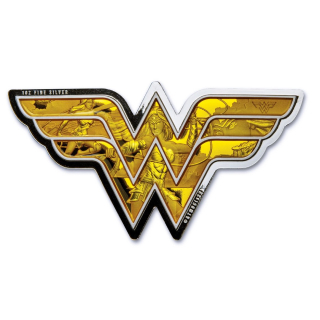 AURINUM*SUMMER*SALE** 1 oz Silber Cook Islands 2022 Proof Shape- WONDER WOMAN LOGO - 1 $